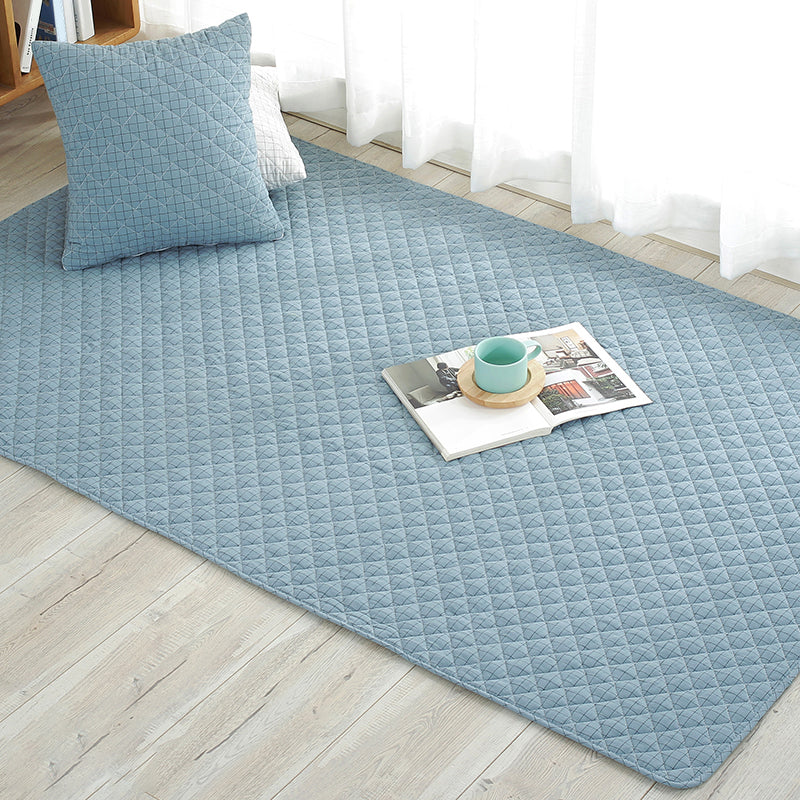 Rynx | Multi Color Simple Rug Cotton Striped Area Carpet Non-Slip Backing Machine Washable Rug for Bedroom