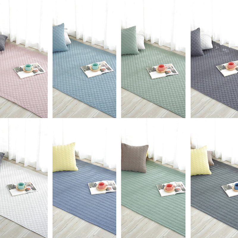 Rynx | Multi Color Simple Rug Cotton Striped Area Carpet Non-Slip Backing Machine Washable Rug for Bedroom
