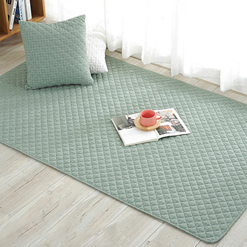 Rynx | Multi Color Simple Rug Cotton Striped Area Carpet Non-Slip Backing Machine Washable Rug for Bedroom