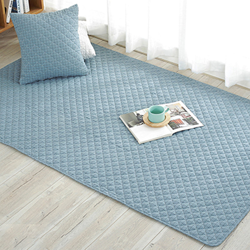 Rynx | Multi Color Simple Rug Cotton Striped Area Carpet Non-Slip Backing Machine Washable Rug for Bedroom