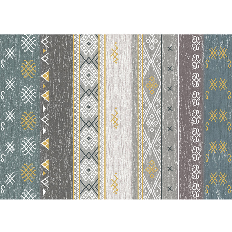 Rynx | Southwest Tribal Print Rug Multicolor Polypropylene Rug Non-Slip Pet Friendly Washable Rug for the Living Room