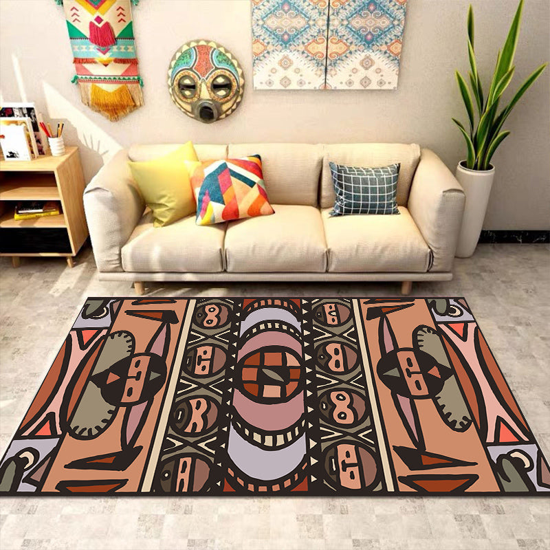 Rynx | Southwest Tribal Print Rug Multicolor Polypropylene Rug Non-Slip Pet Friendly Washable Rug for the Living Room