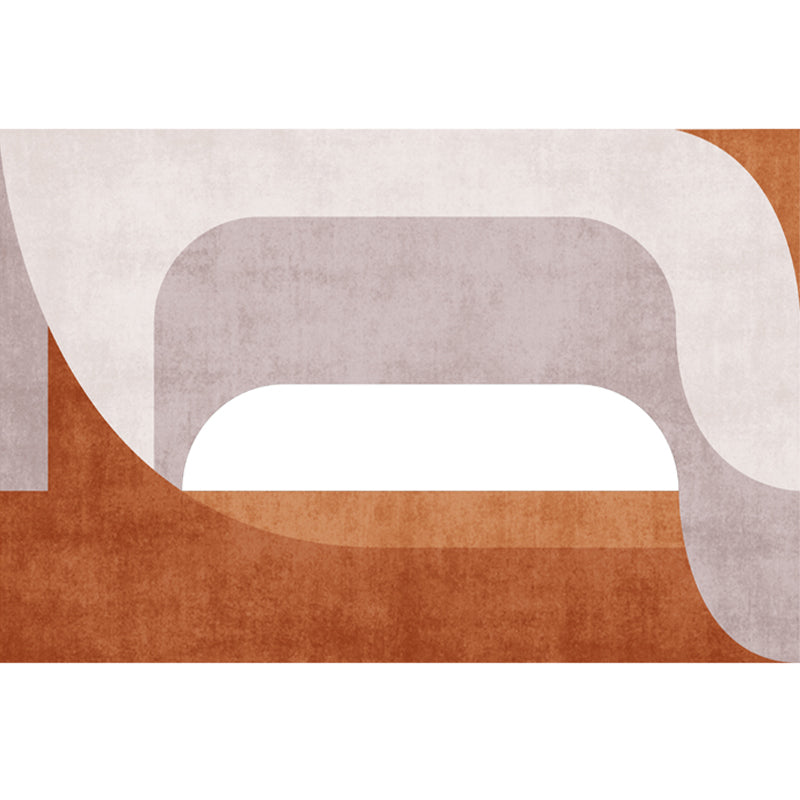 Rynx | Simplicity Colorblock Art Print Rug Multi Color Synthetics Carpet Non-Slip Backing Washable Pet Friendly Rug for Great Room