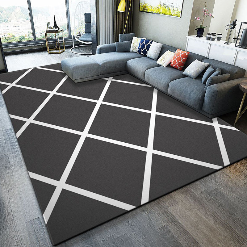 Rynx | Fashion Modernism Rug Multi Colored Geometric Rug Stain Resistant Machine Wash Anti-Slip Backing Rug for Family Room