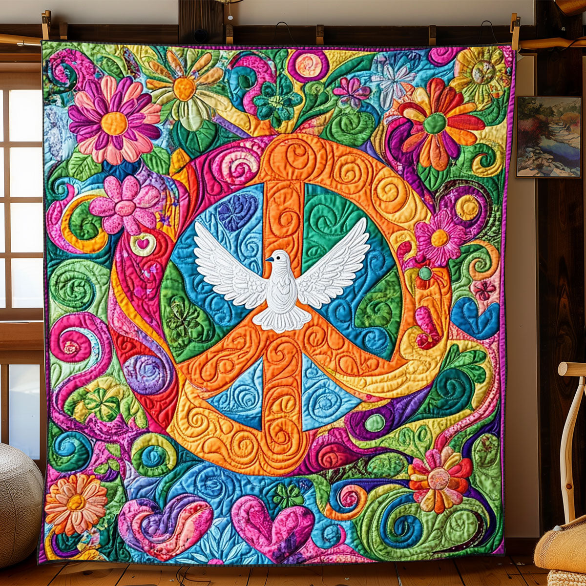Rynx | Hippie Peace Dove Quilt