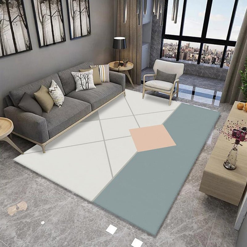 Rynx | Formal Living Room Rug Multi Color Geometric Patterned Carpet Synthetics Anti-Slip Backing Washable Rug