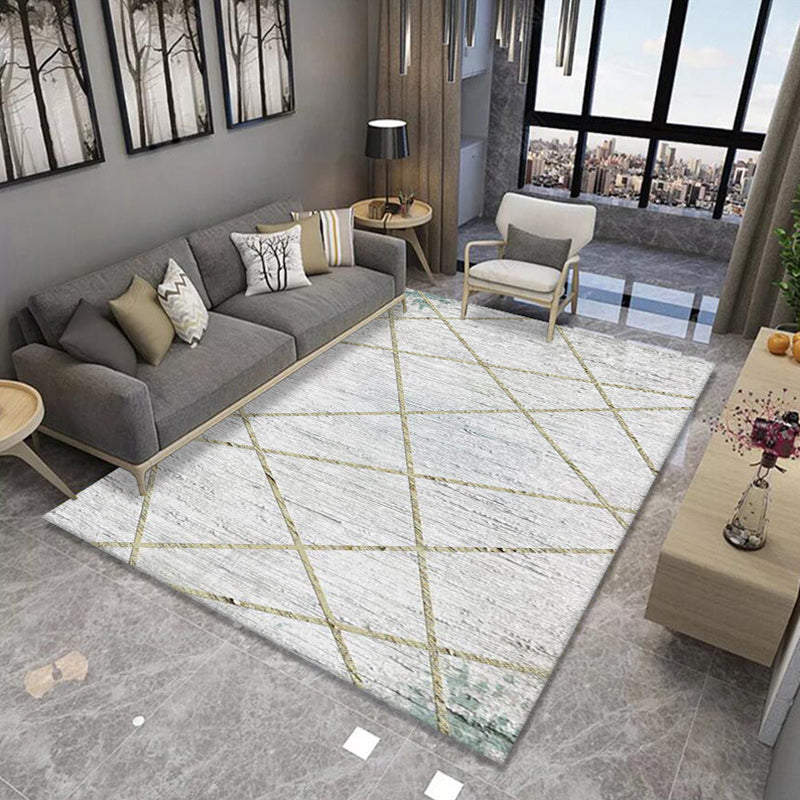 Rynx | Formal Living Room Rug Multi Color Geometric Patterned Carpet Synthetics Anti-Slip Backing Washable Rug