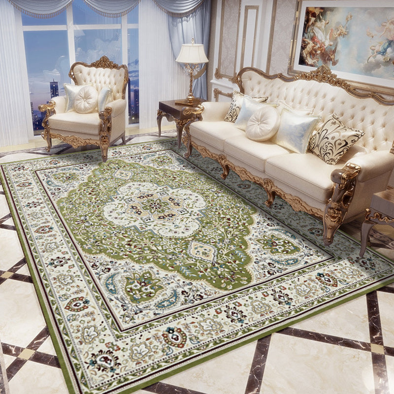 Rynx | Retro Living Room Carpet Multicolored Floral Pattern Indoor Carpet Polypropylene Non-Slip Machine Washable Carpet