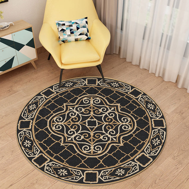Rynx | Multicolored Antique Carpet Synthetic Geometric Carpet Non-Slip Back Pet-Friendly Indoor Carpet for Hall