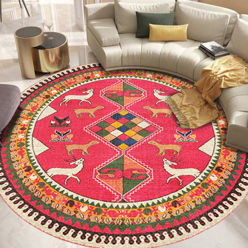 Rynx | Multicolored Antique Carpet Synthetic Geometric Carpet Non-Slip Back Pet-Friendly Indoor Carpet for Hall