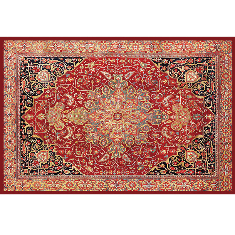 Rynx | Multicolored Retro Rug Polyester Geometric Indoor Rug Non-Slip Back Pet-Friendly Low-Maintenance Rug for Room