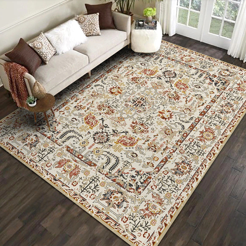 Rynx | Multicolored Retro Rug Polyester Geometric Indoor Rug Non-Slip Back Pet-Friendly Low-Maintenance Rug for Room