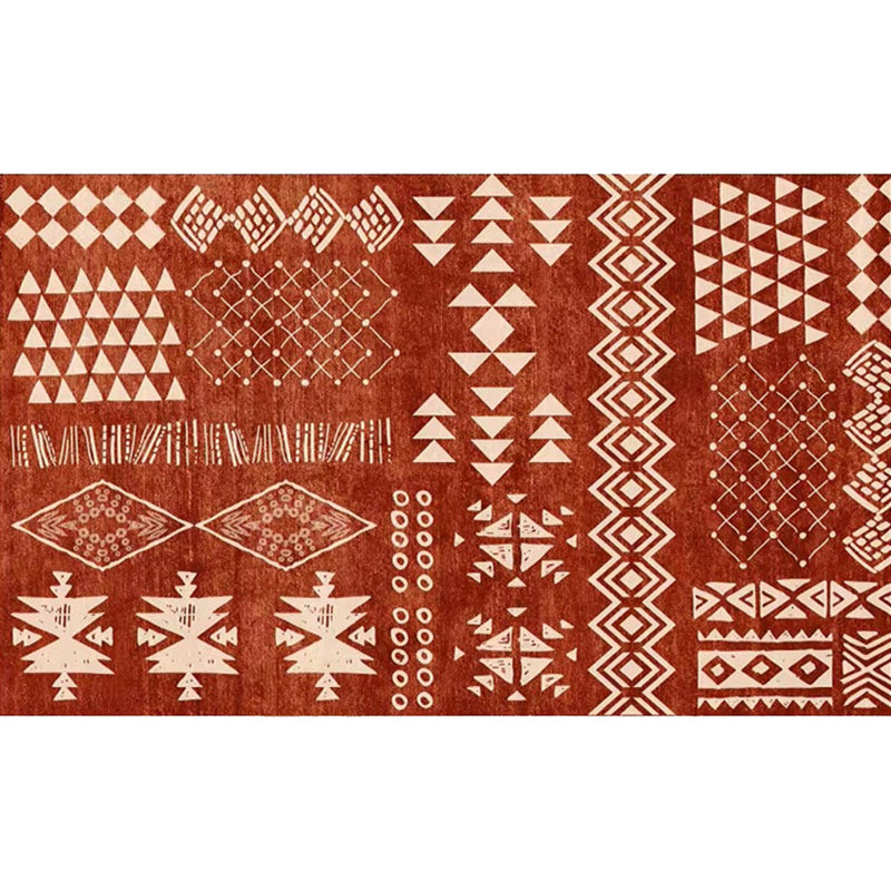Rynx | Multicolored Retro Rug Polyester Geometric Indoor Rug Non-Slip Back Pet-Friendly Low-Maintenance Rug for Room
