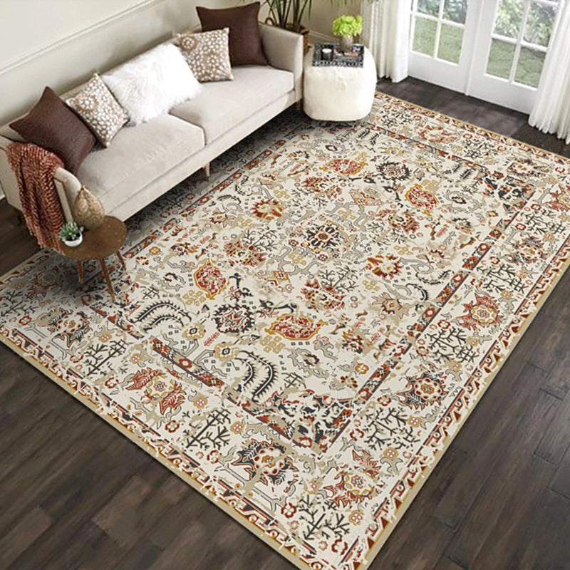Rynx | Multicolored Retro Rug Polyester Geometric Indoor Rug Non-Slip Back Pet-Friendly Low-Maintenance Rug for Room