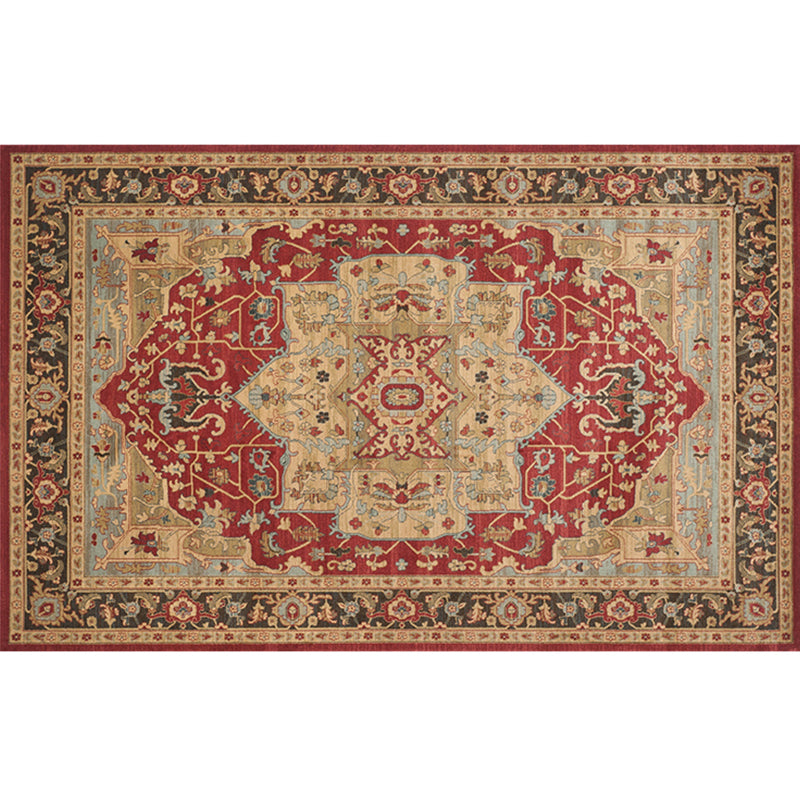 Rynx | Retro geometric pattern carpet multicolored synthetic area carpet non-slip pet-friendly washable carpet for room