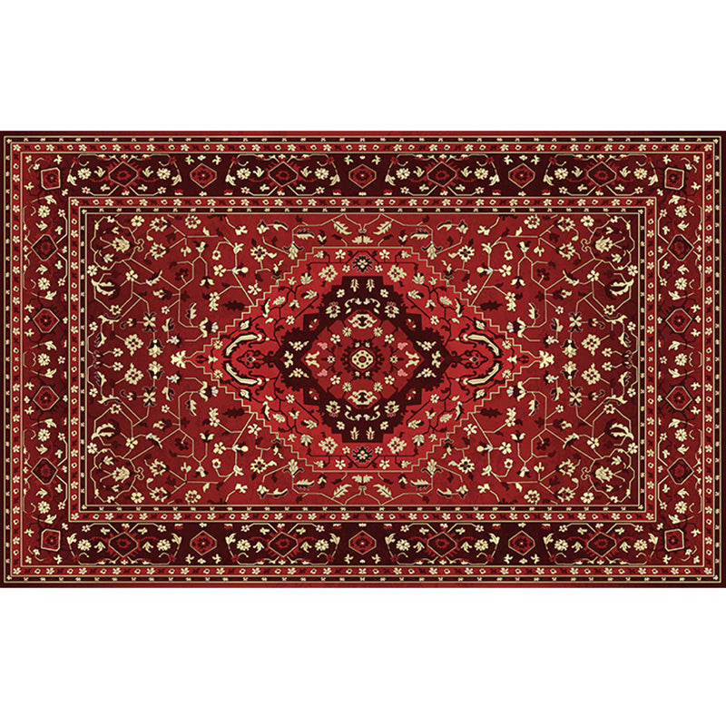 Rynx | Retro geometric pattern carpet multicolored synthetic area carpet non-slip pet-friendly washable carpet for room