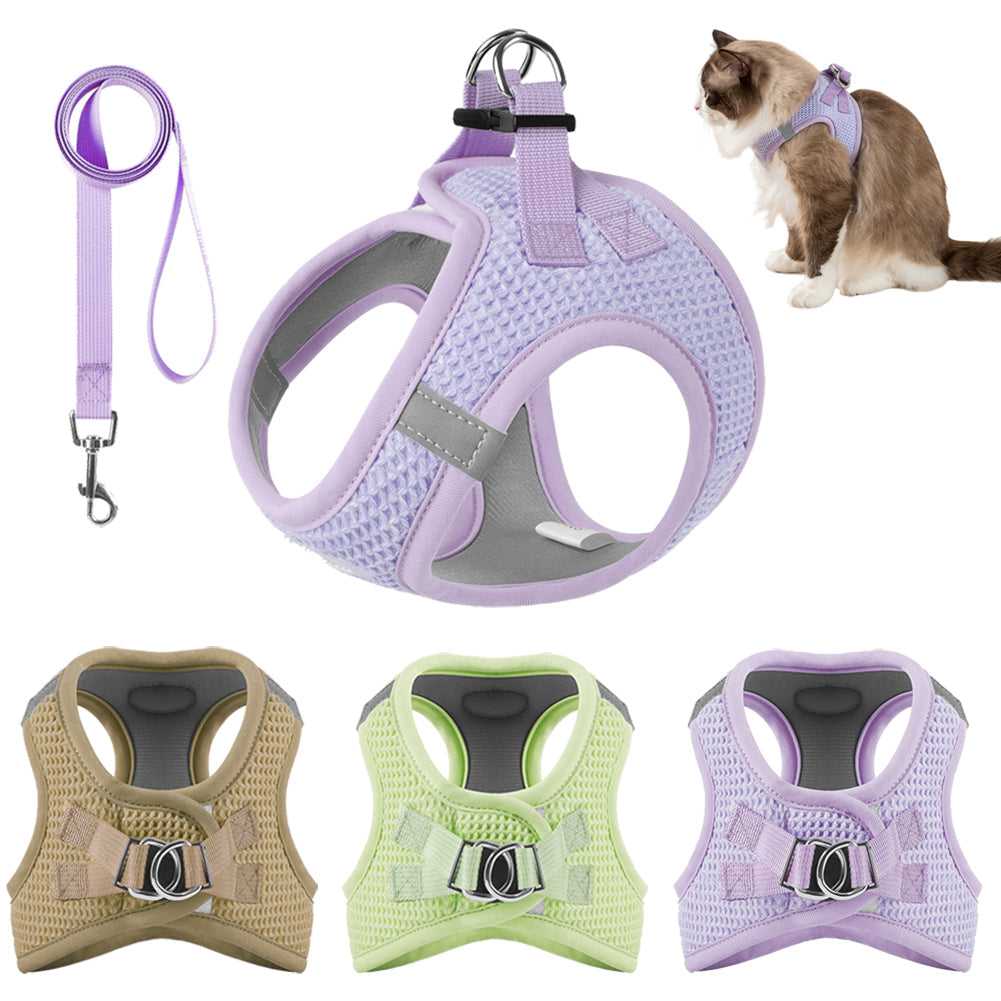Rynx | Reflective Mesh Cat & Small Dog Harness Leash Set