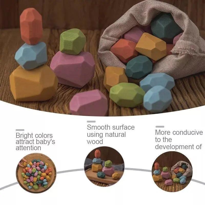 Rynx | Colorful Wooden Building Blocks Set for Creative Learning and Logical Development