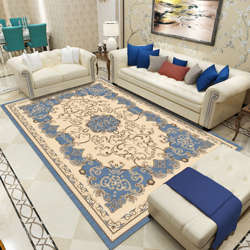 Rynx | Retro Living Room Carpet Multicolor Flower Pattern Berber Carpet Polyester Non-Slip Backing Pet-Friendly Carpet