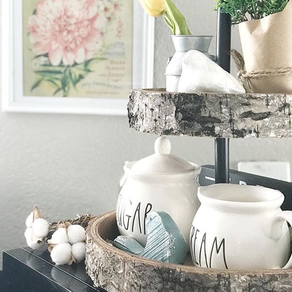 Rynx | Bird and Birch Wood Two-Tier Tray