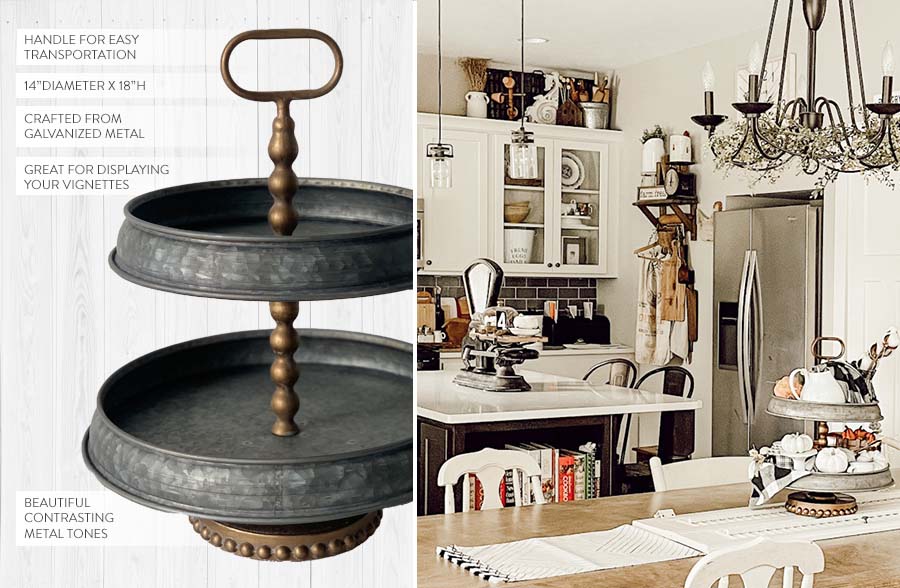 Rynx | Bronze-colored and galvanized two-tiered stand
