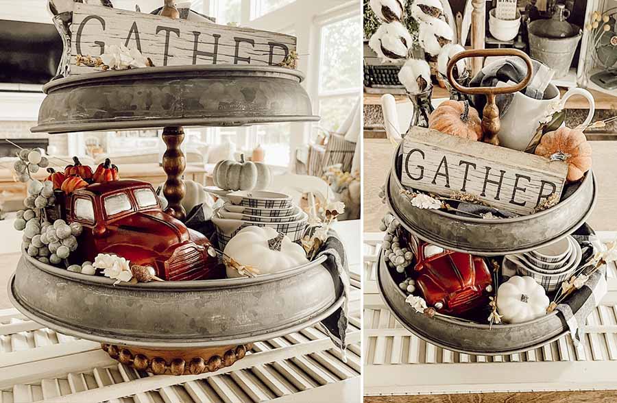 Rynx | Bronze-colored and galvanized two-tiered stand
