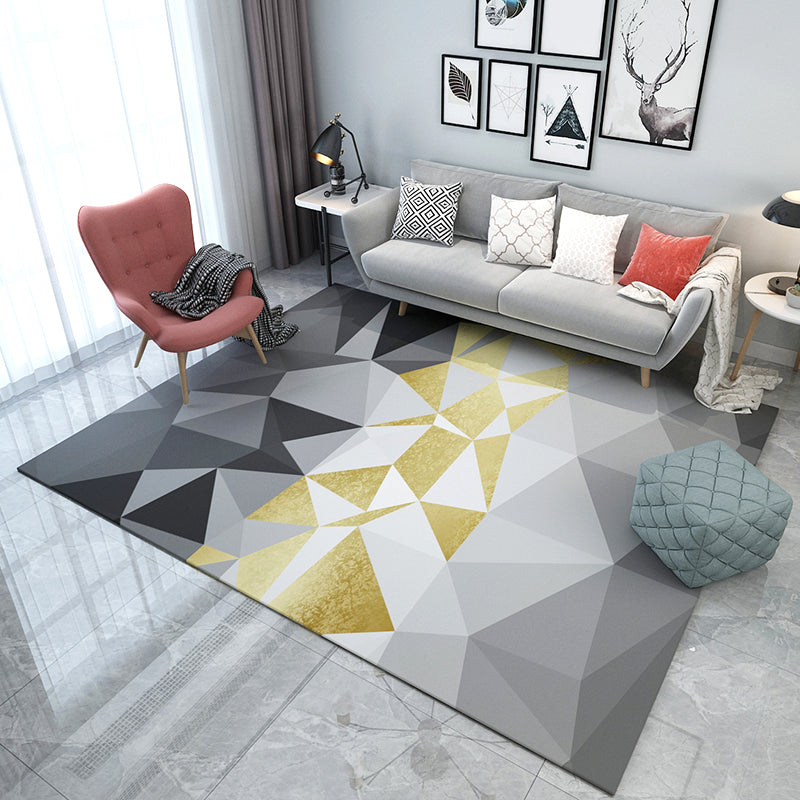 Rynx | Simple Living Room Carpet Multicolored Geometric Pattern Indoor Carpet Synthetic Non-Slip Back Pet-Friendly Area Rug