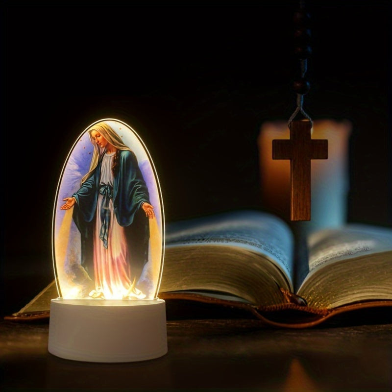 Rynx | SacredGlow - Virgin Mary Night Lamp with LED Acrylic Frame, USB Power