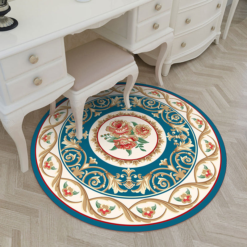 Rynx | Shabby Chic Living Room Rug Multicolored Flower Printed Indoor Carpet Non-Slip Pet-Friendly Area Rug