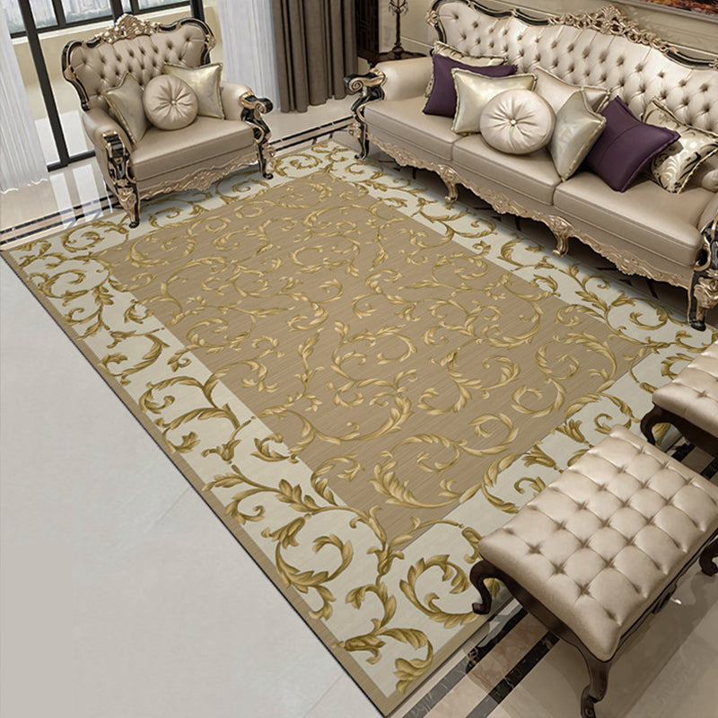 Rynx | Shabby Chic Living Room Rug Multicolor Floral Pattern Indoor Rug Cotton Blend Non-Slip Back Pet-Friendly Area Rug