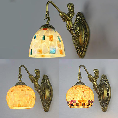 Rynx | Mermaid's Lair - Elegant wall lamp with intricate mosaic and mermaid design