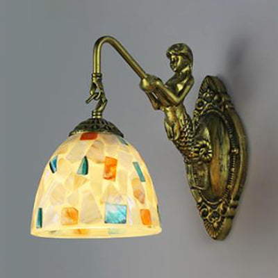 Rynx | Mermaid's Lair - Elegant wall lamp with intricate mosaic and mermaid design