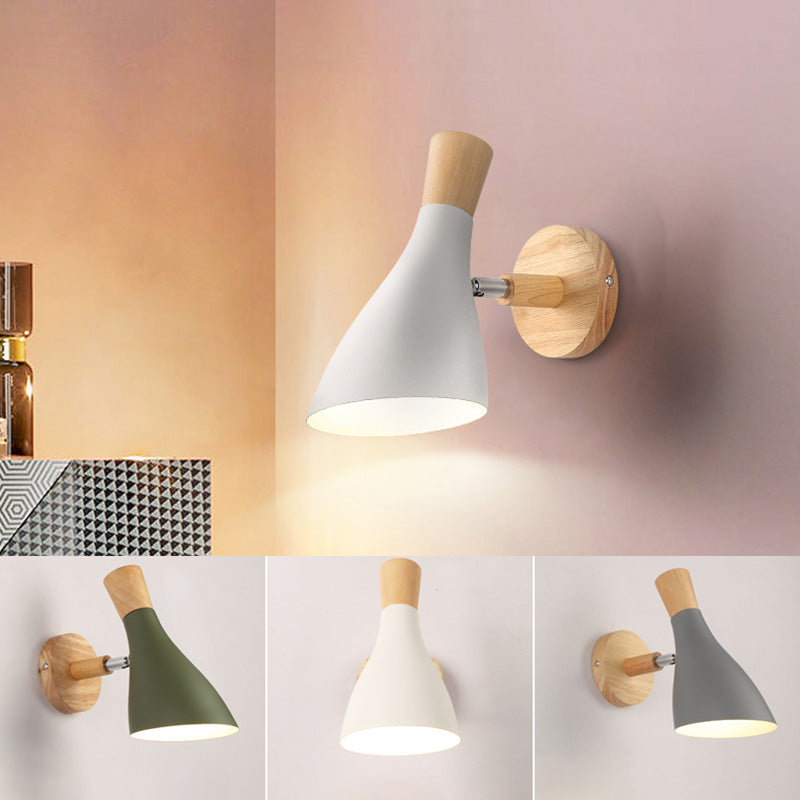 Rynx | Rotatable Shade Metal Wall Mounted Reading Light Macaron Style 1-Light Wall Lamp for Bedroom