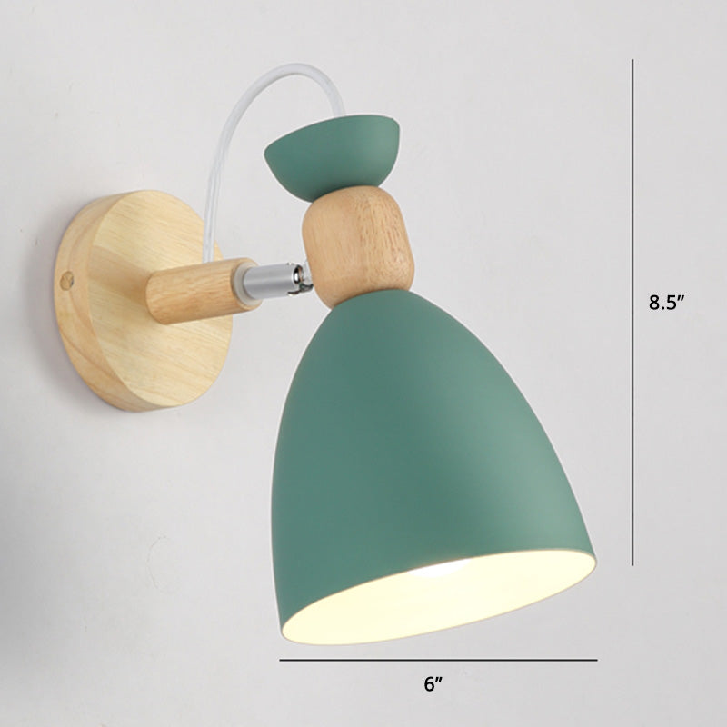 Rynx | Rotatable Shade Metal Wall Mounted Reading Light Macaron Style 1-Light Wall Lamp for Bedroom