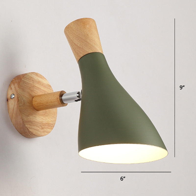 Rynx | Rotatable Shade Metal Wall Mounted Reading Light Macaron Style 1-Light Wall Lamp for Bedroom