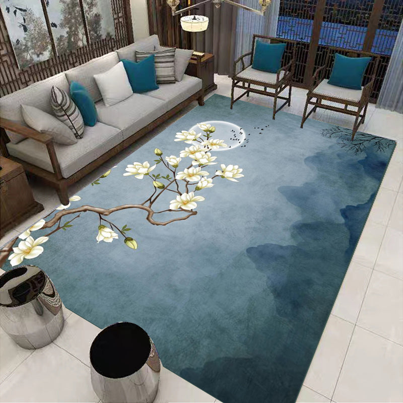 Rynx | Multi-Colored Oriental Carpet Cotton Blend Patterned Area Rug Non-Slip Back Pet-Friendly Indoor Diamond Carpet for the Living Room