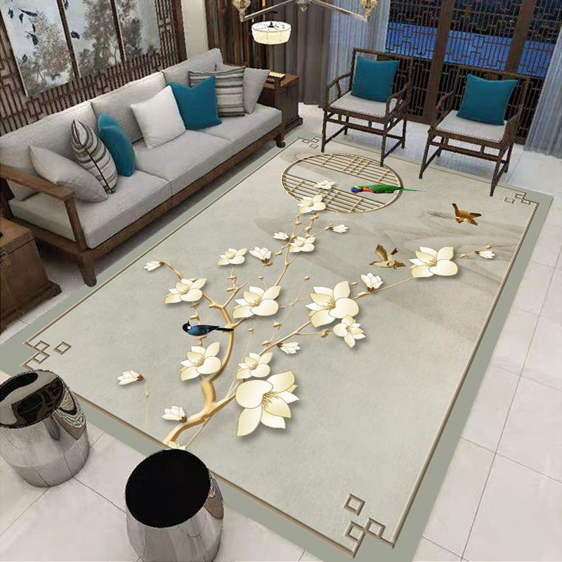 Rynx | Multi-Colored Oriental Carpet Cotton Blend Patterned Area Rug Non-Slip Back Pet-Friendly Indoor Diamond Carpet for the Living Room