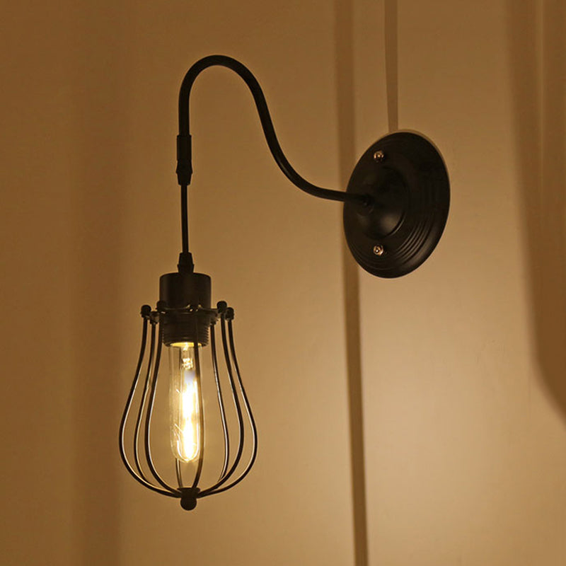 Rynx | Metal Cylinder/Hexagonal Engaged Wall Lamp Farm 1 Lamp Restaurant Wall Mount Fixture in Black
