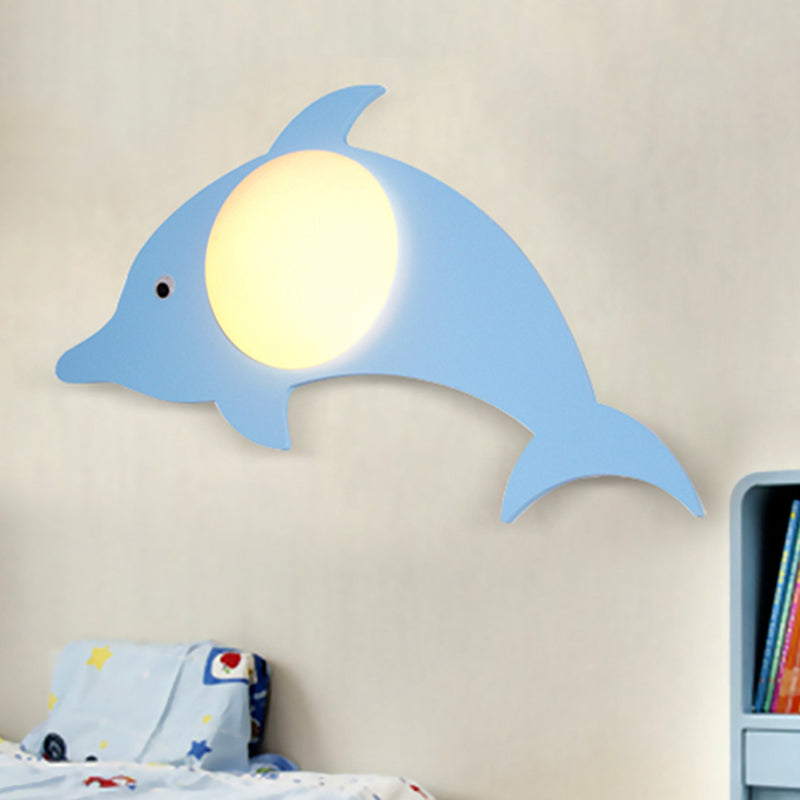Rynx | Wood Cartoon Pattern Wall Lamp Contemporary LED Wall Lamp for Nursing Room Bedroom