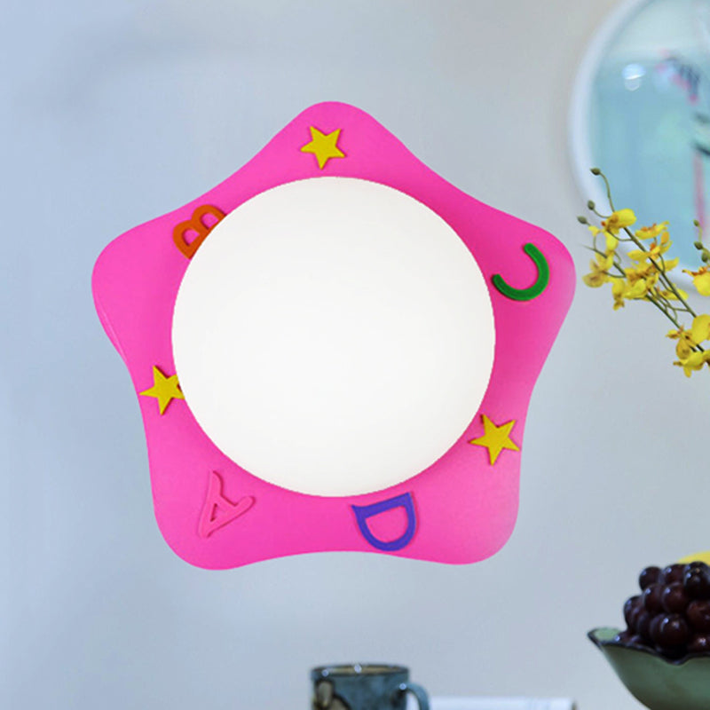 Rynx | Wood Cartoon Pattern Wall Lamp Contemporary LED Wall Lamp for Nursing Room Bedroom