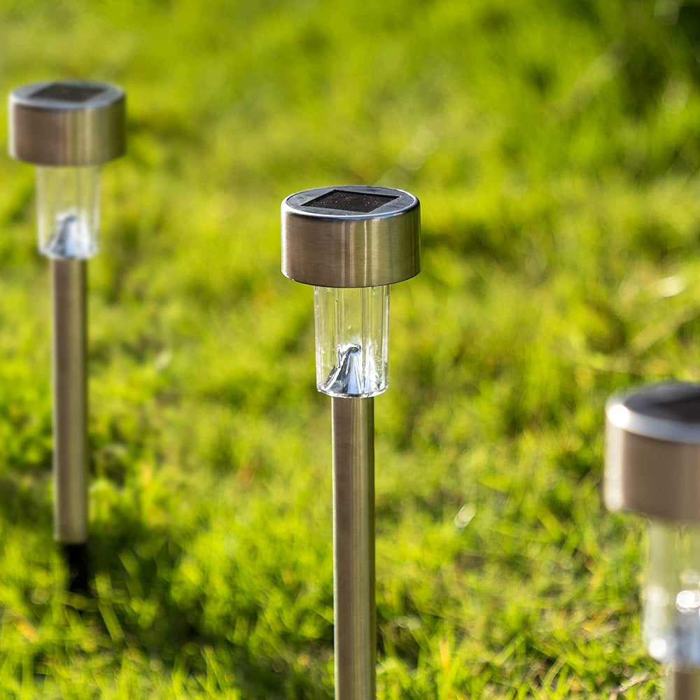 Rynx | Stainless Steel Outdoor Solar Light for Path - Waterproof, LED Landscape Lighting Solar Powered Lights Solar Garden Lights for Walkways Patio Garden