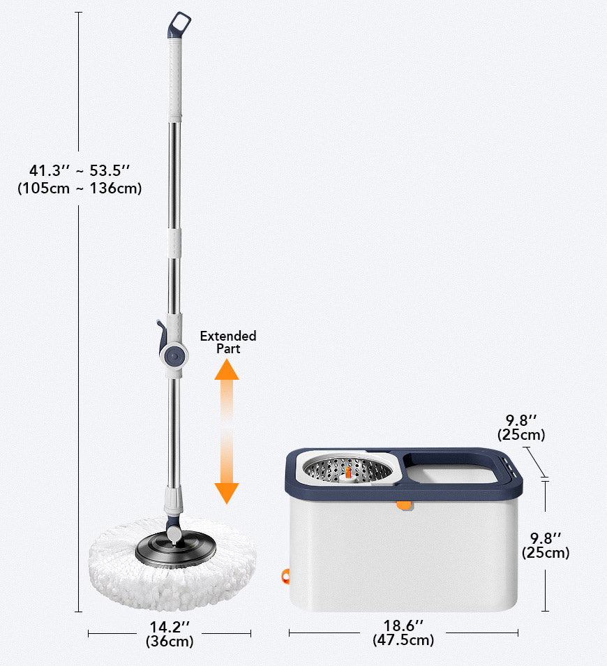RYNX | Spin Mop And Double Bucket Set With 3 Refill Packs F236