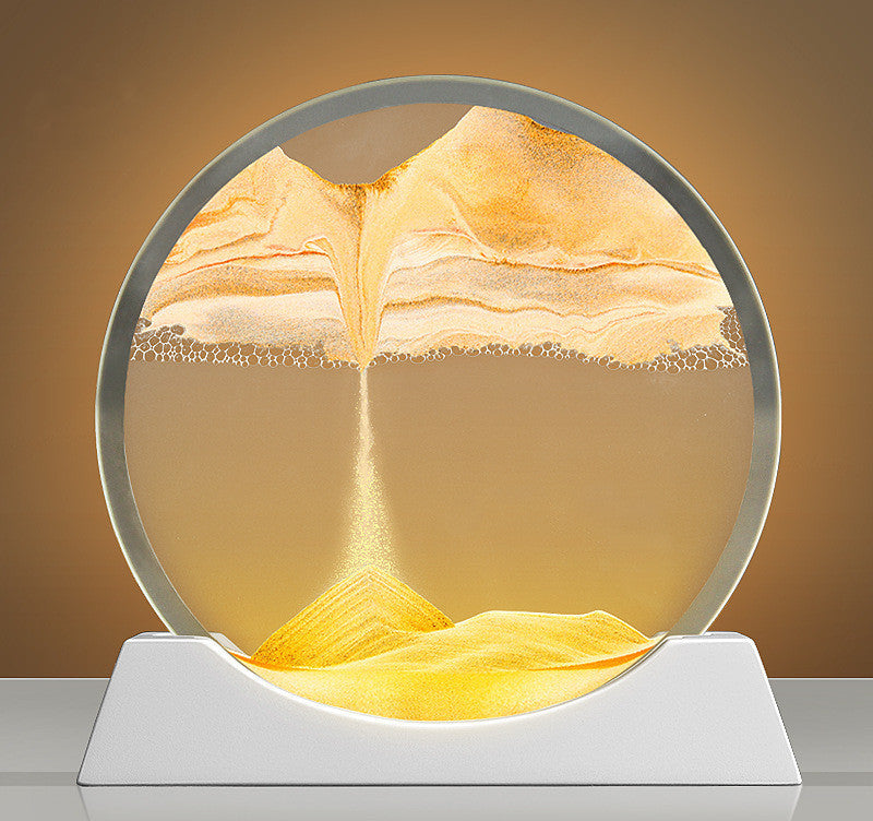 Rynx | Creative New Quicksand Painting Small Night Lamp Living Room Bedroom Abstract Rotary Desktop Decoration