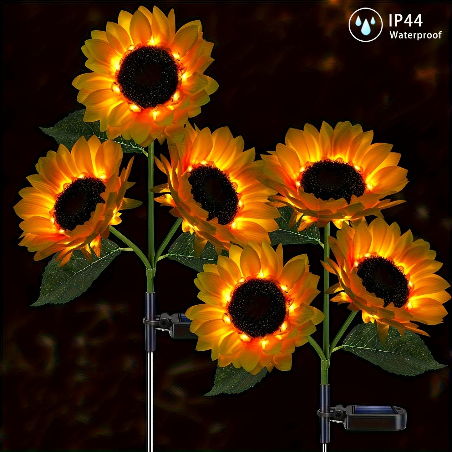 Rynx | SolarBloom - Sunflower LED Garden Lighting with 3 Heads, Waterproof
