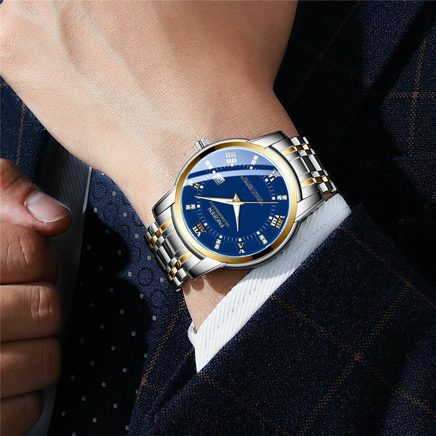 Rynx | Stainless Steel Watch For MEN Quartz Luminous Classic Watches For Dad Elder