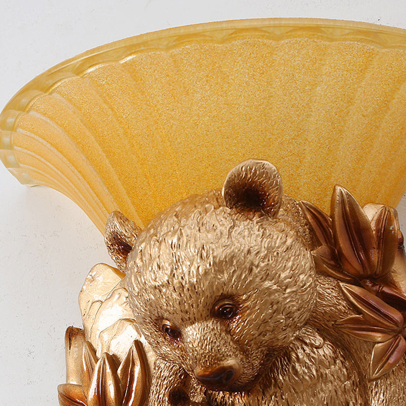 Rynx | Resin Bear Mama and Baby Sconce Light Vintage 1-Light Gold Wall Mount Lighting Ideas