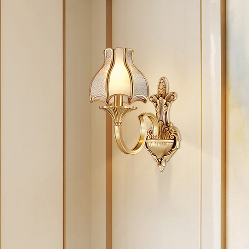 Rynx | Metal Brass Wall Lamp Lighting Curving 1/2-Light Traditional Wall Lamp for Bedroom