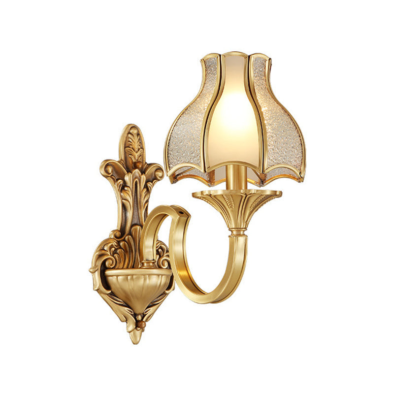 Rynx | Metal Brass Wall Lamp Lighting Curving 1/2-Light Traditional Wall Lamp for Bedroom