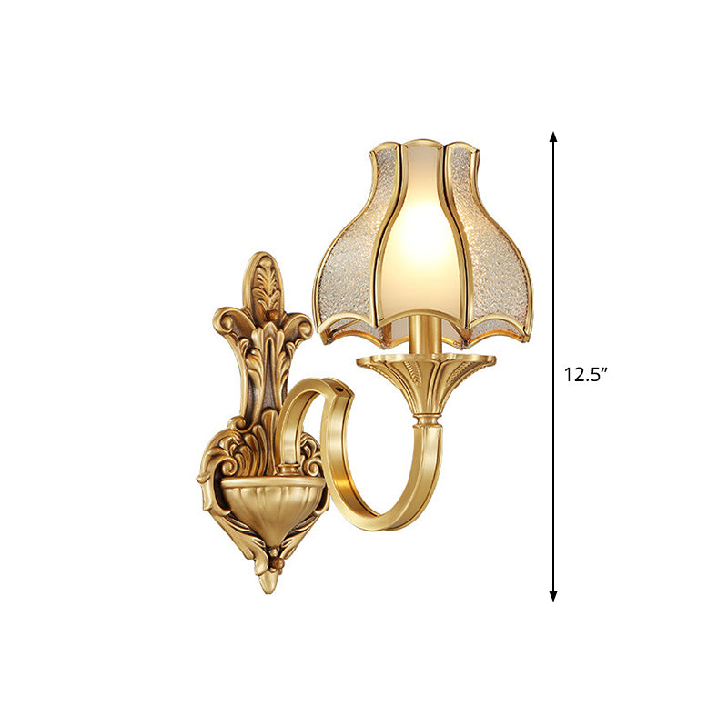 Rynx | Metal Brass Wall Lamp Lighting Curving 1/2-Light Traditional Wall Lamp for Bedroom