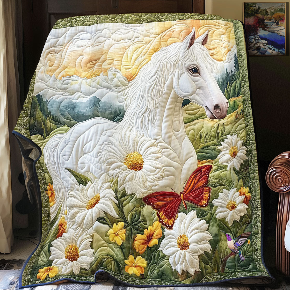 Rynx | White Horse in Highland Quilt